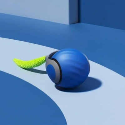 Image de Gerbala Jouet pour Chien, Speedy Tail 2.0, 2025 Jouets Interactifs Chats, Intelligent Chat, Balle Roulante Automatique Chats Et Chiens (Bleu)