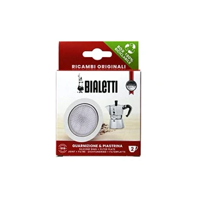Image de Bialetti Ricambi, Includes 1 Gasket and Plate, Compatible with Moka Express 2 Cups Induction