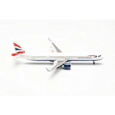 Image de herpa Airbus Maquette British Airways A321neo, G NEOY, echelle 1/200, Model, pièce de Collection, d&#039;avion sans Support, Figurine Plastique Miniature, 572422, Multicolore