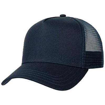 Image de Stetson Car Club Trucker Casquette pour homme/femme en coton Taille unique (55 60 cm) réglable maille Snapback avec filet aéré Multicolore Été/hiver, Bleu foncé classique,