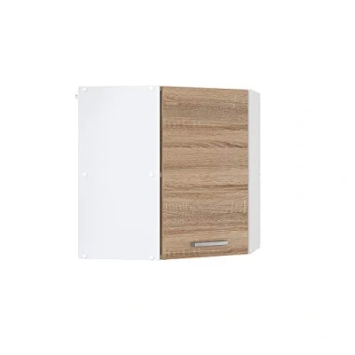 Image de Meuble haut d&#039;angle VICCO R Line Blanc/Sonoma 57 cm Style Scandinave Moderne Aspect bois