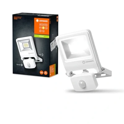 Image de LEDVANCE LED Fluter, Leuchte für Außenanwendungen, Warmweiß, Integrierter Tageslicht und Bewegungssensor, Endura Flood Sensor, Blanc Chaud