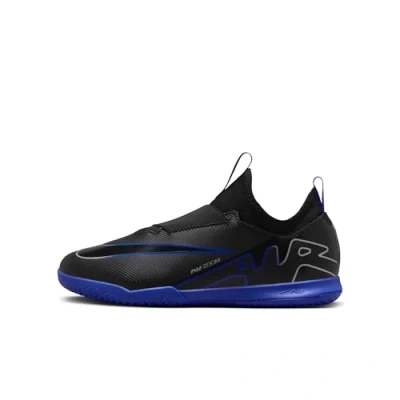 Image de Nike Performance JR ZOOM Mercurial Vapor 15 Academy Unisex Chaussures de foot en salle pour enfants, Taille: 35, Black/chrome/hyper royal