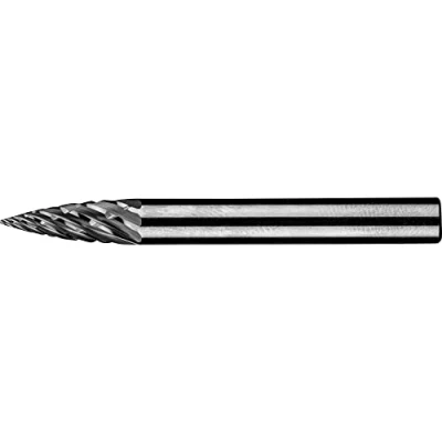 Image de PFERD Fraise HM Forme incurvée SPG Denture polyvalente Diamètre de la tige : 6 mm Longueur 55 21001019 Pour une utilisation sur les principaux matériaux industriels.