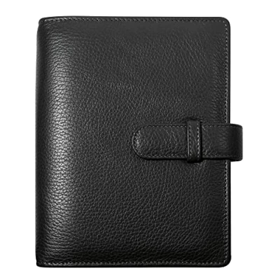 Image de Exacompta 72371E Organiseur Exatime 17 Vachette Cali Cuir pleine fleur 15 x 19 cm Semainier Septembre 2024 à décembre 2025 16 mois Coloris noir