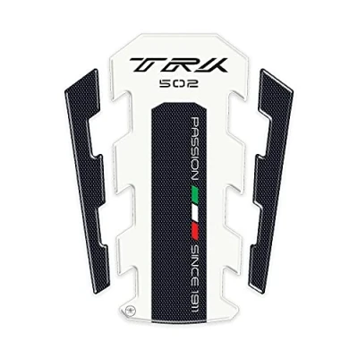 Image de labelbike Autocollant 3D en Résine pour Réservoir de Moto Décoration et Protection Compatible avec Benelli TRK 502 Couleur Blanc