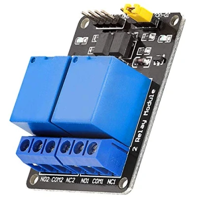 Image de AZDelivery 2 canaux Module Relais 5V avec optocoupleur Low Level Trigger Compatible Arduino et Raspberry Pi incluant Un Ebook!