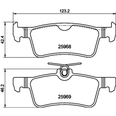 Image de HELLA 8DB 355 021 701 Jeu de plaquettes frein non préparé pour indicateur d&#039;usure PEUGEOT: 308 II 3/5 portes, SW 2, Van / portes