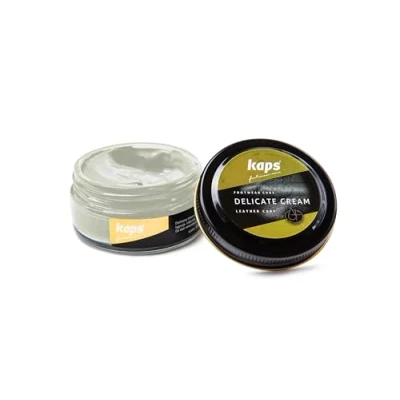 Image de Kaps Crème Délicate De Cirage Cuir Naturel Et Synthé Soin Chaussures Professionnel Intensif Du Nourrissant Pot Verre 50ml Plusieurs Couleurs (153 Blanc)