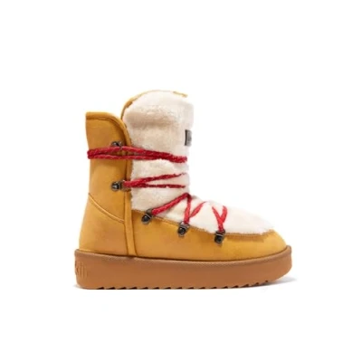 Image de D.Franklin Nordic Trk Fur Bottes australiennes avec doublure extérieure en fourrure jaune Moutarde pour femme Taille 36, 47, 36 EU