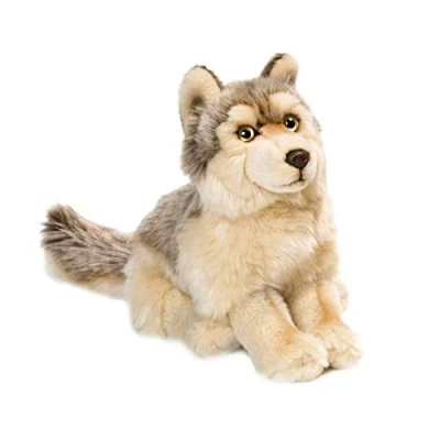 Image de WWF Peluche Loup Réaliste avec de Nombreux Détails Ressemblants Douce et Souple Normes CE Hauteur 25 cm