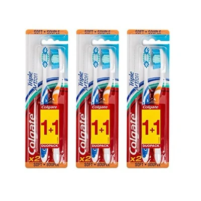 Image de Colgate Brosse à Dents Triple Action Souple Lot de 3