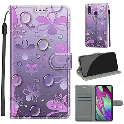 Image de TOMYOU Etui Coque pour Samsung Galaxy A40, Protection Housse en Cuir Portefeuille Livre,[Emplacements Cartes],[Fonction Support], A40 (5,90 Pouce)