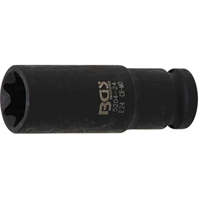 Image de BGS 5204 24 Douille à choc, profil E, longue 12,5 mm (1/2&quot;) E24