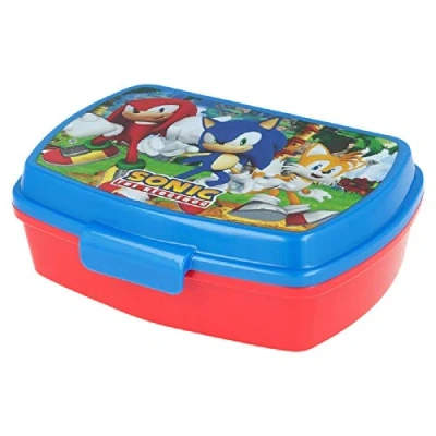 Image de ALMACENESADAN Sandwichera rectangulaire multicolore; produit en plastique réutilisable; sans BPA ; dimensions intérieures 16,5 x 11,5 5,5 cm (Sonic)