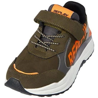 Image de Replay Merak Jr Lace Up Baskets pour garçon, 3116mil Vert Fluo Orange, 32 EU