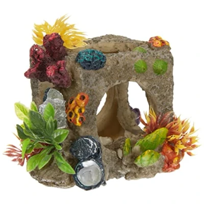 Image de Europet Bernina Décor pour Aquarium en Polyrésine Cube Habitat Taille S 12 x 11, 5 11 cm