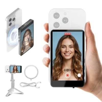 Image de SYNCO XView M4 Écran de Surveillance Magnétique Téléphone Vlog Selfie 4K/1080p Caméra Arrière sans Fil 50m, Rotation 180, Batterie 3H, Compatible iPhone/Android pour TikTok/Youtube