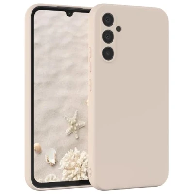 Image de EAZY CASE Coque de Protection en silicone pour Samsung Galaxy A34 Beige Souple et résistante aux chocs Avec l&#039;appareil photo Fine TPU Bumper Taupe