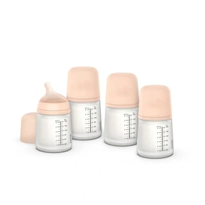Image de Suavinex, Pack 4 Biberons Anti Colique Zero Zero, Tétine à Débit Adaptable (A) en Silicone, Bébés +0 Mois et Nouveau nés, Spécifique Allaitement Maternel, Lait Maternel Poudre, 180 ml, Fair