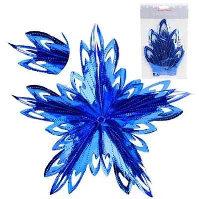 Image de Christmas Concepts® 16&quot; (1,3 pi) Grande décoration à Suspendre étoile 3D en Feuille Garniture de Noël (Bleu Royal)