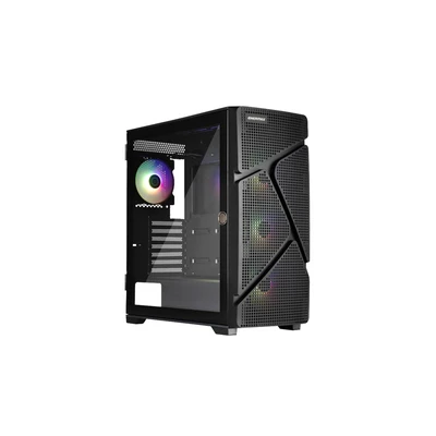 Image de Boîtier PC Gamer MarbleShell MS31 Noir + 4 ventilateurs ARGB PWM et support VGA inclus