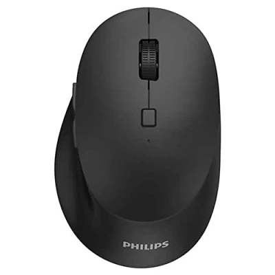 Image de Philips SPK7407 Souris sans Fil 1200 dpi, 2,4 GHz + Bluetooth 3.0/5.0, expérience de clic Silencieux avec 4 Boutons, ergonomie pour gauchers et droitiers, Noir