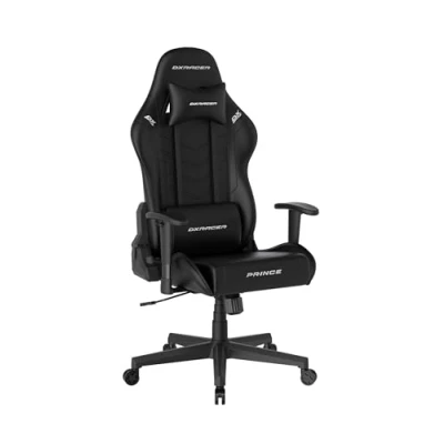 Image de Robas Lund DXRacer Prince L PF132 Chaise de Jeu, Tissu déperlant Polaire brossée, Noir, B/H/T: ca. 67/126 136/67 cm