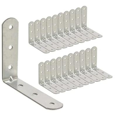 Image de OMIDEAS 20 x Équerre de Fixation (50 50 16) Support d&#039;angle Droit en forme L, Angle 90 Degrés Acier, étagère, Coin