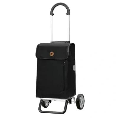 Image de ANDERSEN Scala Shopper Plus Weda Chariot de courses Noir 36 l à main durable Sac amovible Aluminium Pliable Léger Roues amovibles