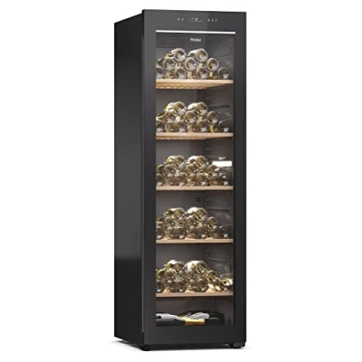 Image de Haier Wine Bank 60 Series 5 HWS247GEH1 Cave à vin 247 bouteilles, WiFi, étagères en bois, filtre anti UV, charbon, refroidissement par compresseur, affichage numérique, éclairage LED, 35 dB