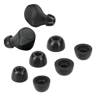 Image de kwmobile 6X Embout Compatible avec Jabra Elite 75t /65t / Active Embouts de Rechange en Mousse pour Écouteurs 3 Tailles S M L Noir