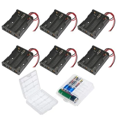 Image de GTIWUNG 6PCS AA Support de Batterie, Noir Batterie Stockage Boite Coffre Support, Battery Holder Box Case, 3 x 1,5V
