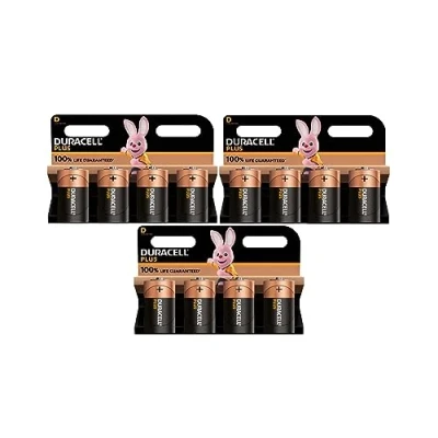 Image de 12 x Duracell D Plus LR20 MN1300 Alcaline (3 ampoules de 4 batteries) piles