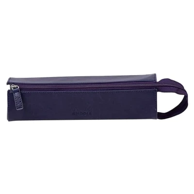 Image de RHODIA 319035C Trousse Plumier rama Bleu Nuit 23 x 5 cm Ouverture à Plat pour Utilisation en tant que Simili Cuir Rangement Stylos, Crayons, Feutres, Petites Fournitures