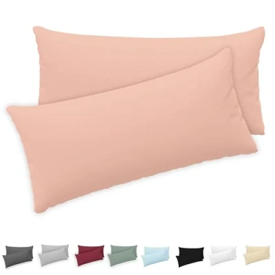 Image de Twinzen® Taie Oreiller 40x80 (Lot de 2) 100% Coton Jersey 150 GSM 40 x 80 cm d&#039;oreiller Housse Coussin avec Fermeture Éclair Certifié Oeko Tex