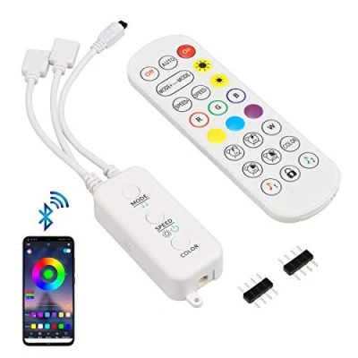 Image de Sunity Bluetooth Ruban RGB Controleur LED 2 Port, Synchronisation avec la Musique APP Bande Contrôleur Compatible 5V/12V/24V 10mm 4 Pin