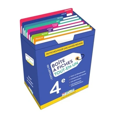 Image de Boîte à fiches tout en un 4e 110 pour une année réussie : 100 % efficace ! (Coffret)