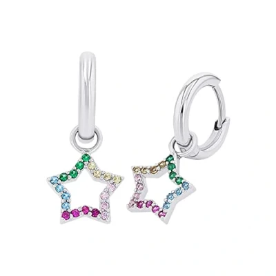 Image de Prinzessin Lillifee boucles d&#039;oreilles créoles en argent sterling 925, pour enfants, avec zircone synthétique, 1,2 cm, argent, livrées dans une boîte cadeau, 2024374