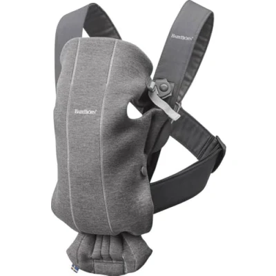 Image de BabyBjörn Porte bébé Mini, Jersey 3D, Gris foncé