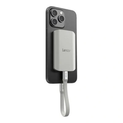 Image de Lexar ES5 Portable Disque SSD 2To, USB 3.2 Gen2x2 avec jusqu&#039;à 2000 Mo/s en Lecture et écriture, Protection IP65, Magsafe Phone Compatible Apple ProRes 4K (iPhone 15/16) Galaxy S25 8K