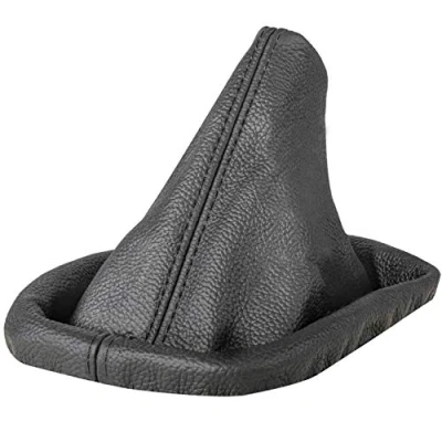 Image de L&amp;P A0001 Soufflet de Levier Vitesses Cuir veritable compatible avec BMW Serie 3 e30 e36 5 e34 Noir