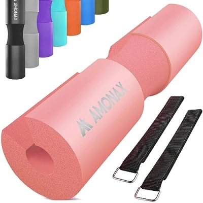 Image de Amonax Barbell squat Pad manchon Mousse à en Support de Nuque &amp; Epaules Protection pour Squats Lunges, Hip Thrusts, Haltérophilie, coussin d&#039;haltères, (Rosa Corallo)