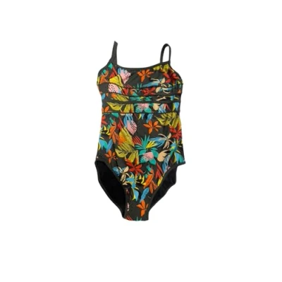 Image de HAUTE PRESSION MESANGE MENSTRUEL Leger/Moyen CO1 T12A Maillot de Bain Une pièce, uni Noir Motif coloré, 12 Ans Fille