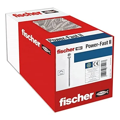 Image de fischer Vis PowerFast FPF II CZP 3,0x40 mm à Tête fraisée, empreinte PZ, zingué blanc, filetage partiel Boîte de 200 Gris