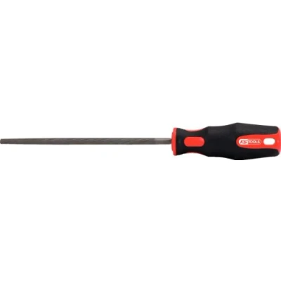 Image de KS TOOLS 157.0206 Lime ronde emmanchée demi douce, L.250 mm Poignée bi matière