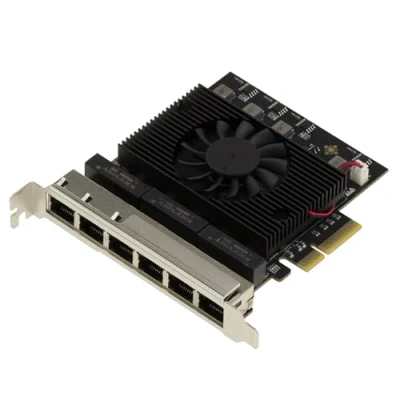 Image de KALEA INFORMATIQUE Carte contrôleur réseau PCIe 6 Ports 2.5 LAN Gigabit ETHERNET 10 100 1000 2500 1G 2.5G RJ45 avec chipset Realtek RTL8125