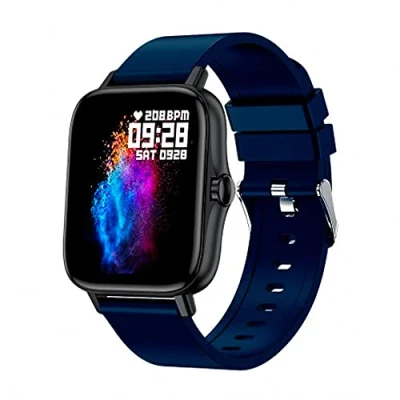 Image de DCU TECNOLOGIC Montre Intelligente Moderne appels Notifications et 8 Modes de Sport IP67 2 Bracelets Inclus en Silicone Noir + Bleu Marine