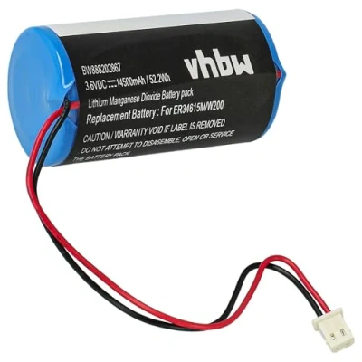 Image de vhbw Pile Remplacement pour Visonic 0 9912 K, ER34615M/W200, ER34615M, 88030498 système d&#039;alarme (14500mAh, 3,6V, Li SOCl2)