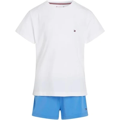 Image de Tommy Hilfiger Short Basics Pyjama pour enfants, Taille: 14 16a, White/blue spell